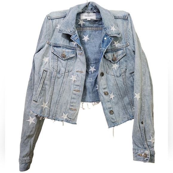 Pistola White Star Embroidered Cutoff Denim Jacket - Picture 7 of 10